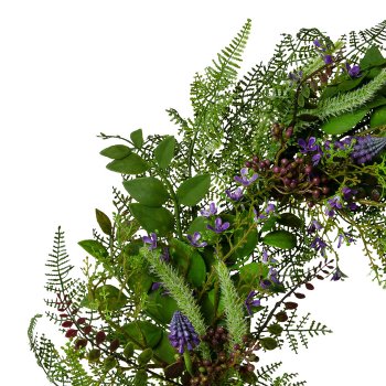 Fern/Flower Mix Wreath 1/Poly, 65cm