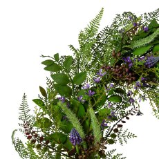 Fern/Flower Mix Wreath 1/Poly, 65cm