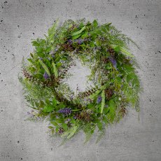 Fern/Flower Mix Wreath 1/Poly, 65cm