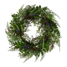 Fern/Flower Mix Wreath 1/Poly,