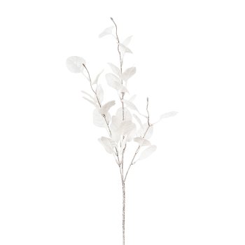Eukalyptuszweig geeist, 74cm, weiß