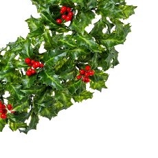 Berry/lex wreath,1/poly, 51,cm, green, 1/pc.