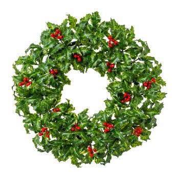 Berry/lex wreath,1/poly, 51,cm, green, 1/pc.