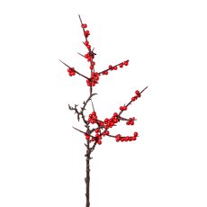 holly branch, 53cm, red