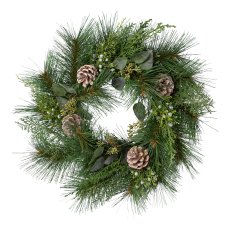 Mixed fir wreath with cones,