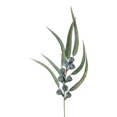 Eukalyptusfruchtzweig 12/Poly, 31 cm, grau-grün, 12/Stck