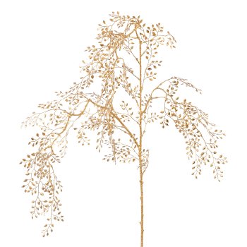 Mini leaf branch 1/poly, 103 cm, gold, 1pc.