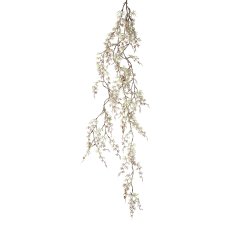 Künstlicher Miniblatthängezweig gefrostet, 123cm, frost