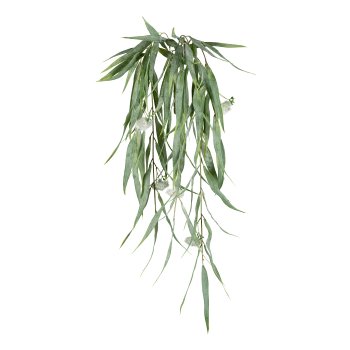 Eukalyptusranke mit Blüten, 78 cm, grau-grün