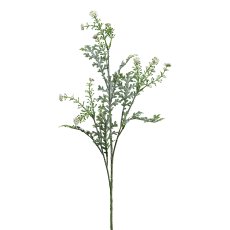 Silver leaf branch with flowers, 58cm, grey-green