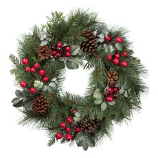 Mixed fir wreath, 60cm, green