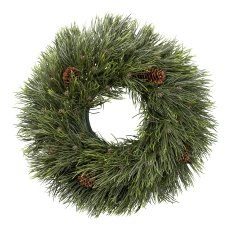 Artificial pine wreath with