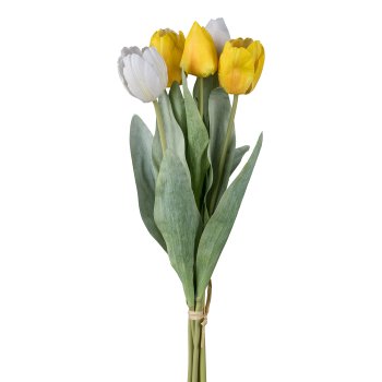 Tulip bunch x5, 49cm, yellow mix