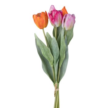 Tulip bunch x5, 49cm, orange mix