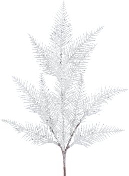 Fern branch, 51cm, natural white