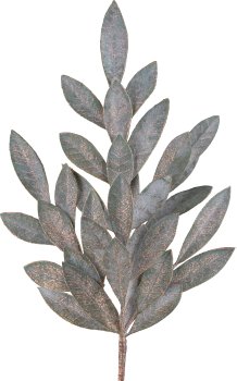 Laurel branch with gold, 52cm, smoke