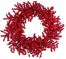 Berry wreath, 60cm, red