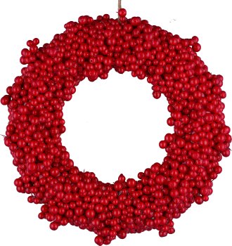 Berry wreath, 28cm, red