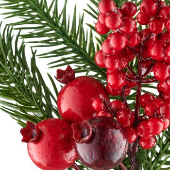 Mixed fir branch, 28cm, red