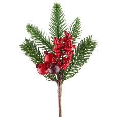 Mixed fir branch, 28cm, red
