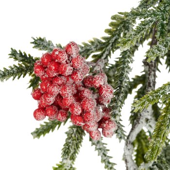 Mixed fir pendant iced with berries, 101cm, green