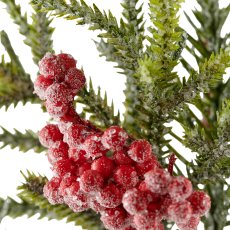Tannenmixzweig geeist mit Beeren, 54cm, grün