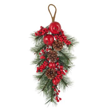 Mixed door pendant, 10x20x47cm, red