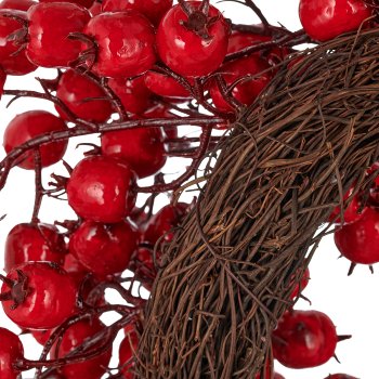 Berry wreath, 43x43x10cm, red