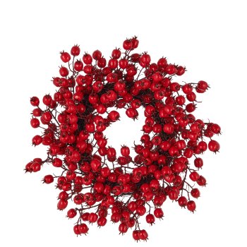 Berry wreath, 43x43x10cm, red