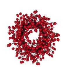 Berry wreath, 43x43x10cm, red