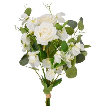 Rosen-Mix-Bund x6, 50cm, weiß