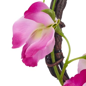 Dekoring mit Wicken, 17x17x5cm, pink