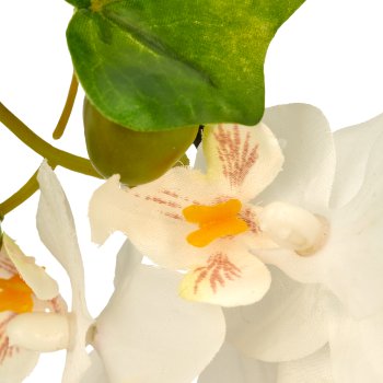 Decorative ring with orchids, 25x25x8cm, white