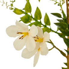 Miniblattgirlande mit Blüten, 1/Poly, 193cm, weiß