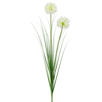 Pusteblumenzweig mit Gras x2, 90cm, weiß