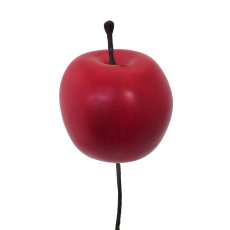 Apfel mit Stecker 6er Set 8/Box, 2,5cm, rot-matt