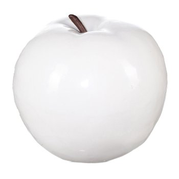 Apfel 6/Box, 14cm, weiß