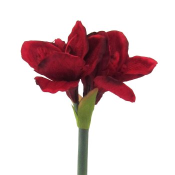 Artificial amaryllis with 3 flowers, 32cm length of the stem, dark red