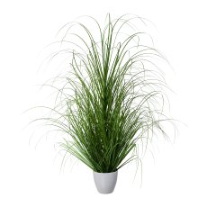 Grass Bush In White Plastic Pot, 90cm