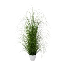 Grass Bush In White Plastic Pot, 120cm