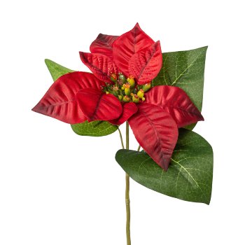 Poinsettie Kurzstiel, 3D-print, 35cm, rot