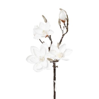 Künstliche Magnolie beschneit, 13 LED, 92cm, Baterriefach 3xAA mit Timer