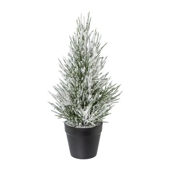 Fir tree with snow in pot, 29 cm, snow