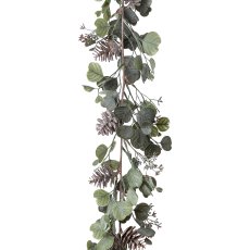 Artificial eucalyptus mix garland, 175cm, gray-green