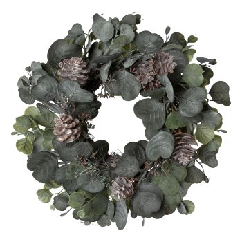 Eucalyptus mix wreath, 35cm, gray-green,