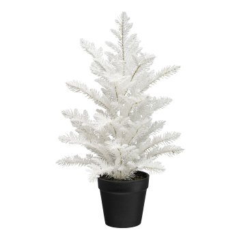 Künstliche Araucaria, weiß im Topf, 39cm, schnee