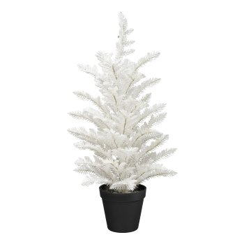 Artificial Araucaria, white in pot, 50cm, snow