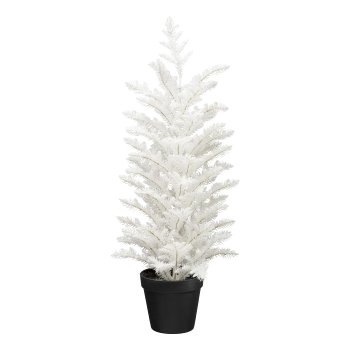 Artificial Araucaria, white in pot, 60cm, snow