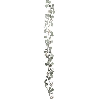 Eucalyptus garland with snow, 175cm, snow