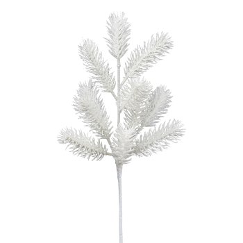 Fir branch, white, 36cm, white